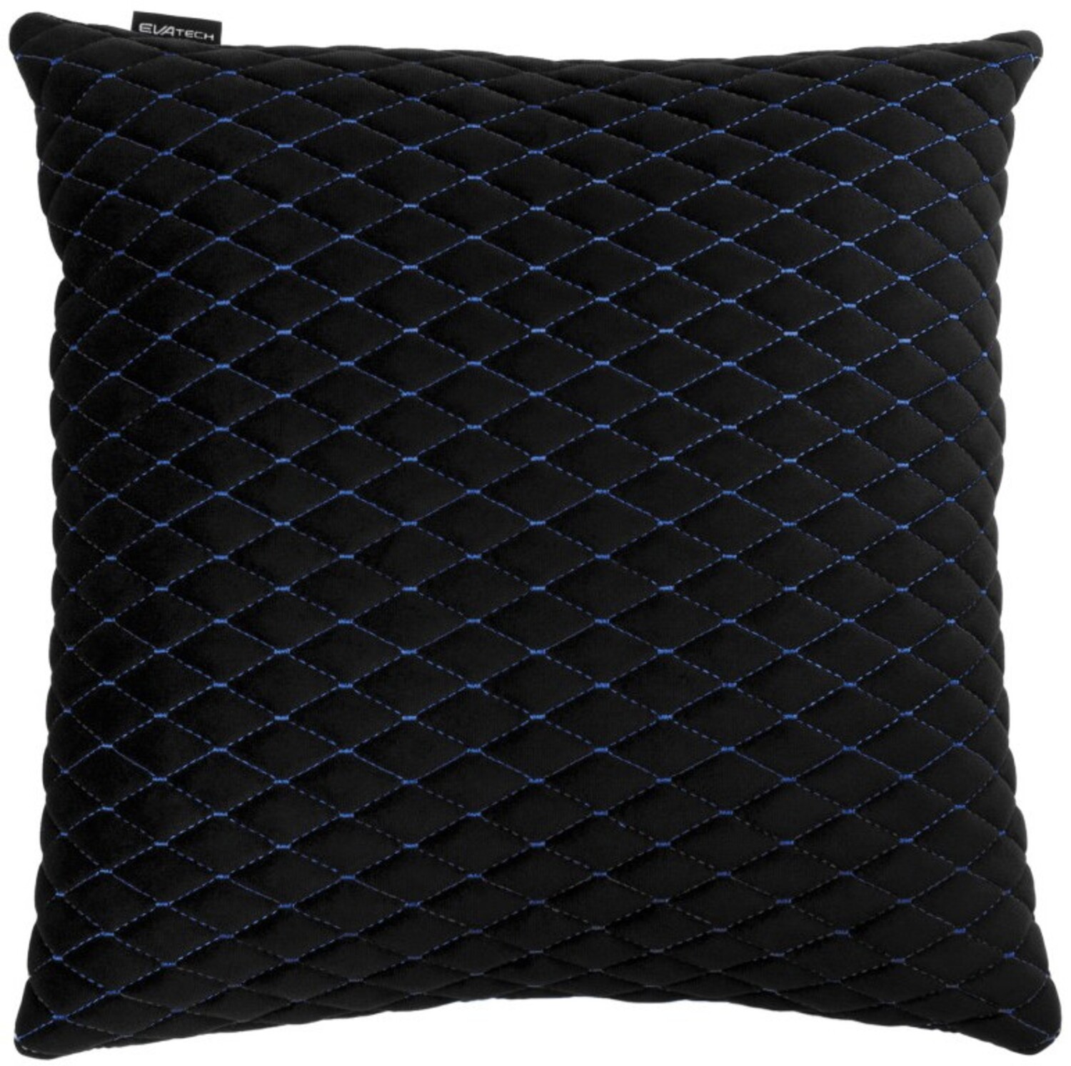 Купити Автомобільна подушка EVAtech з алькантари 40x40 см чорна з синьою ниткою, малий ромб SPBALMRBL - Фото 1 Автомобільна подушка EVAtech з алькантари 40x40 см чорна з синьою ниткою, малий ромб SPBALMRBL - Фото 1