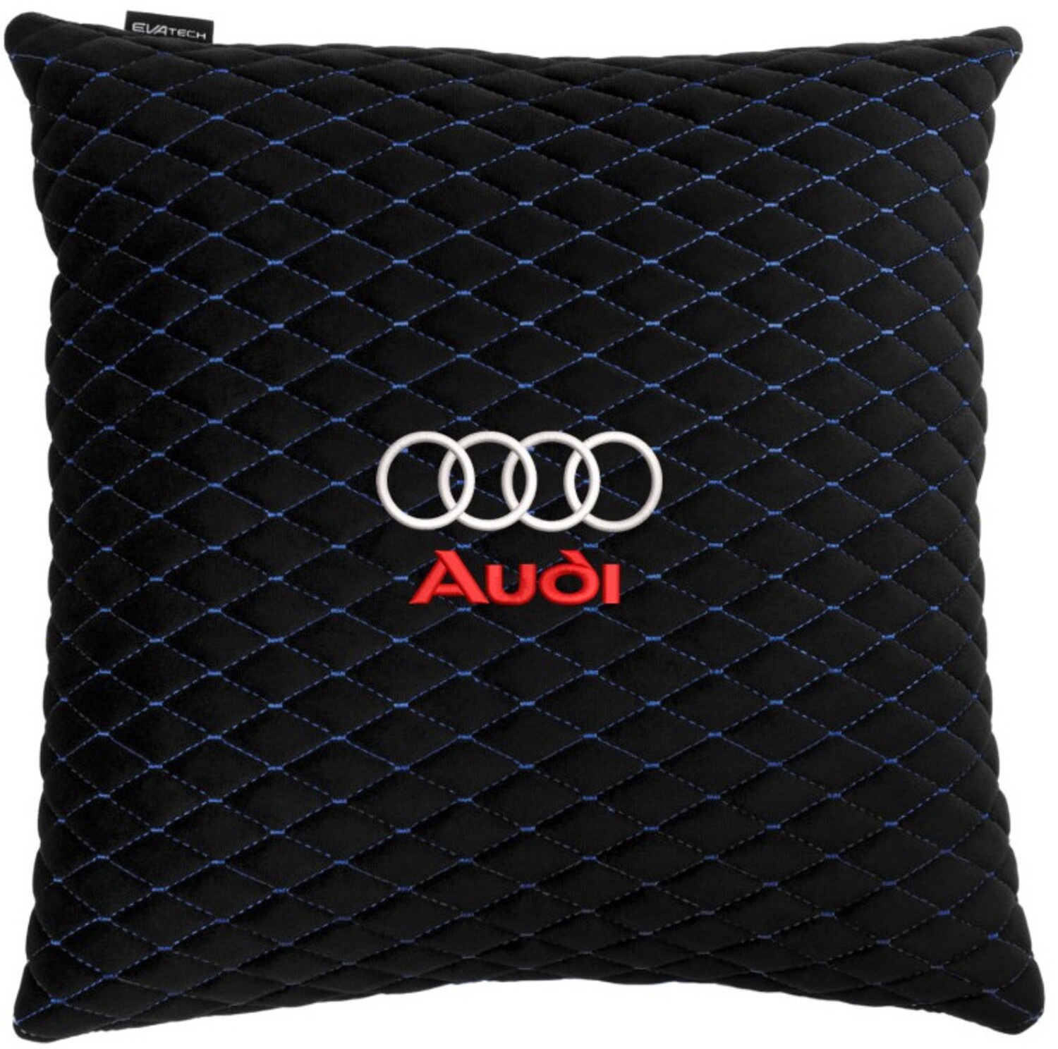 Купити Автомобільна подушка EVAtech з алькантари 40x40 см Audi чорна з синьою ниткою, малий ромб SPBALMRBLV003 - Фото 1 Автомобільна подушка EVAtech з алькантари 40x40 см Audi чорна з синьою ниткою, малий ромб SPBALMRBLV003 - Фото 1