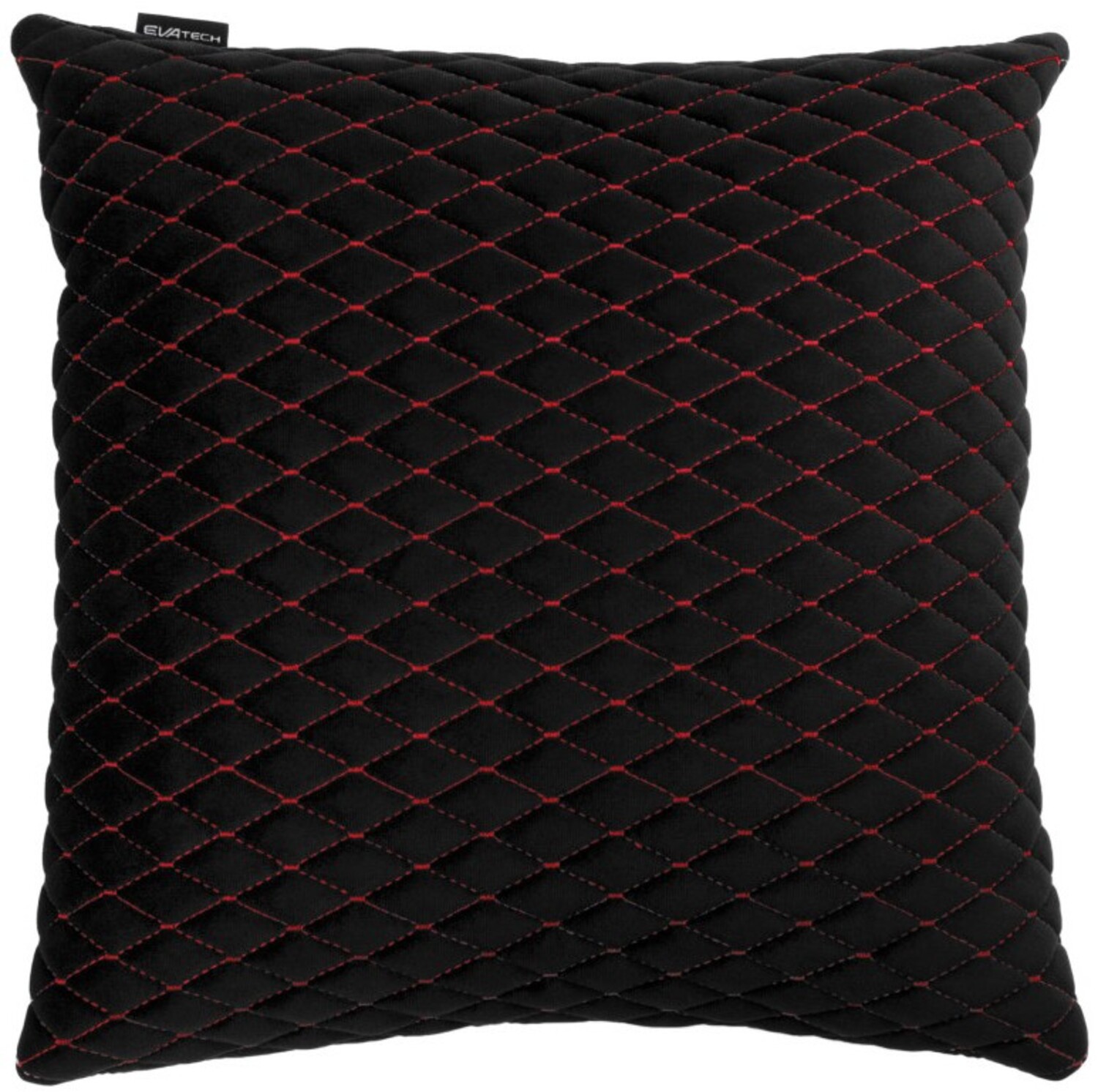 Купити Автомобільна подушка EVAtech з алькантари 40x40 см чорна з червоною ниткою, малий ромб SPBALMRBR - Фото 1 Автомобільна подушка EVAtech з алькантари 40x40 см чорна з червоною ниткою, малий ромб SPBALMRBR - Фото 1