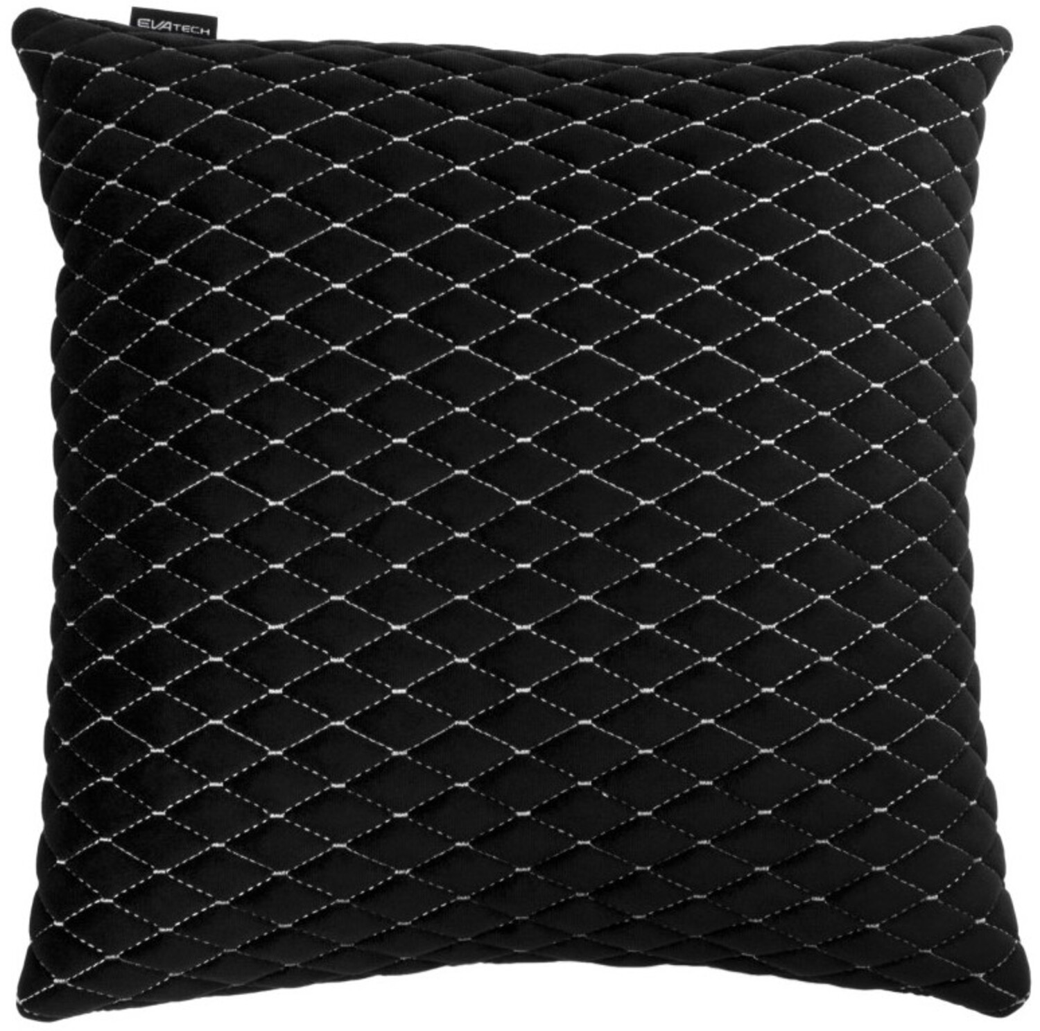 Купити Автомобільна подушка EVAtech з алькантари 40x40 см чорна з білою ниткою, малий ромб SPBALMRBW - Фото 1 Автомобільна подушка EVAtech з алькантари 40x40 см чорна з білою ниткою, малий ромб SPBALMRBW - Фото 1