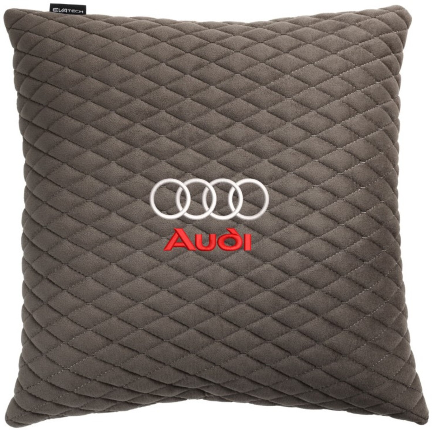 Купити Автомобільна подушка EVAtech з алькантари 40x40 см Audi сіра з сірою ниткою, малий ромб SPBALMRGGV003 - Фото 1 Автомобільна подушка EVAtech з алькантари 40x40 см Audi сіра з сірою ниткою, малий ромб SPBALMRGGV003 - Фото 1