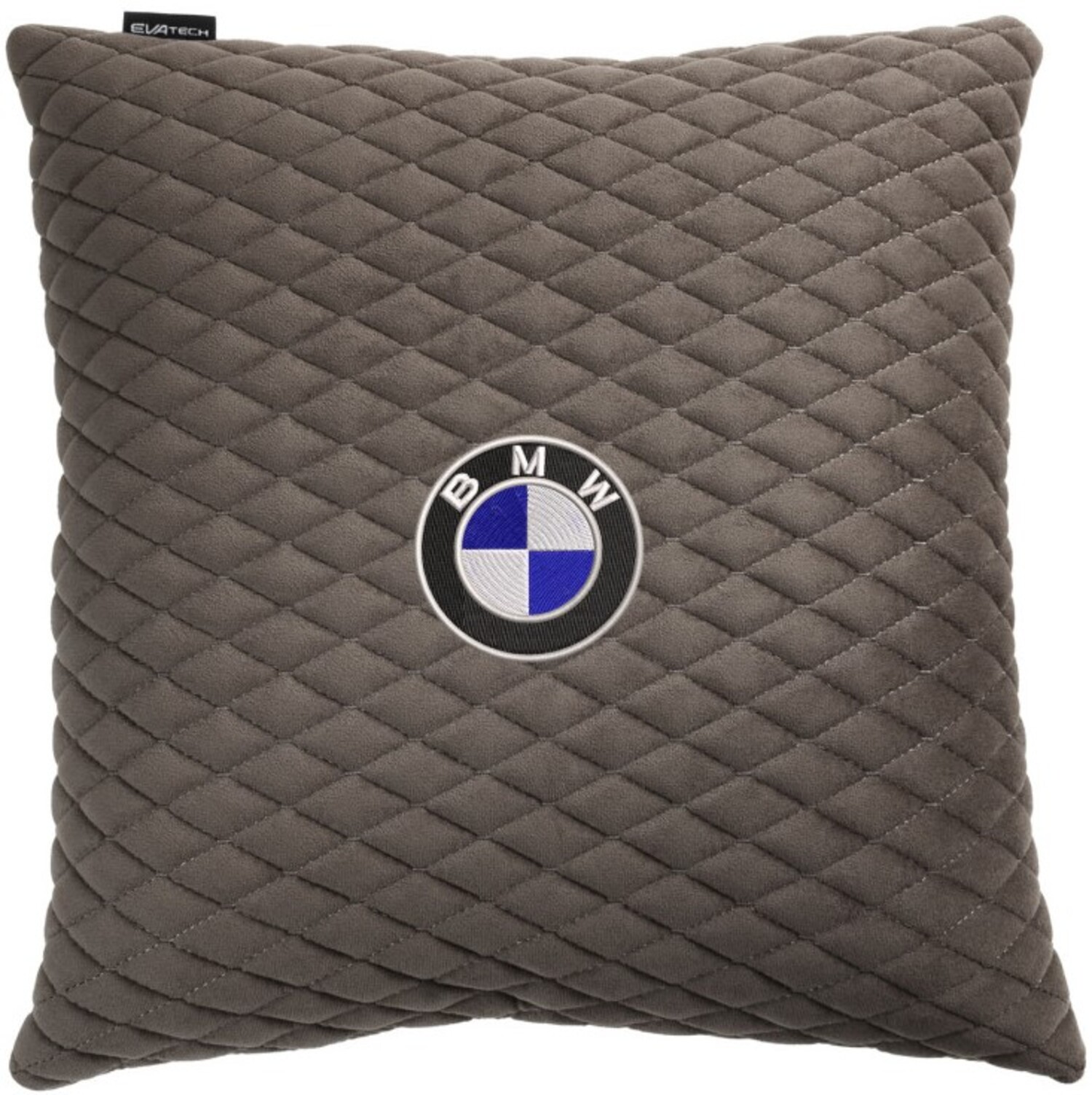 Купити Автомобільна подушка EVAtech з алькантари 40x40 см BMW сіра з сірою ниткою, малий ромб SPBALMRGGV005 - Фото 1 Автомобільна подушка EVAtech з алькантари 40x40 см BMW сіра з сірою ниткою, малий ромб SPBALMRGGV005 - Фото 1
