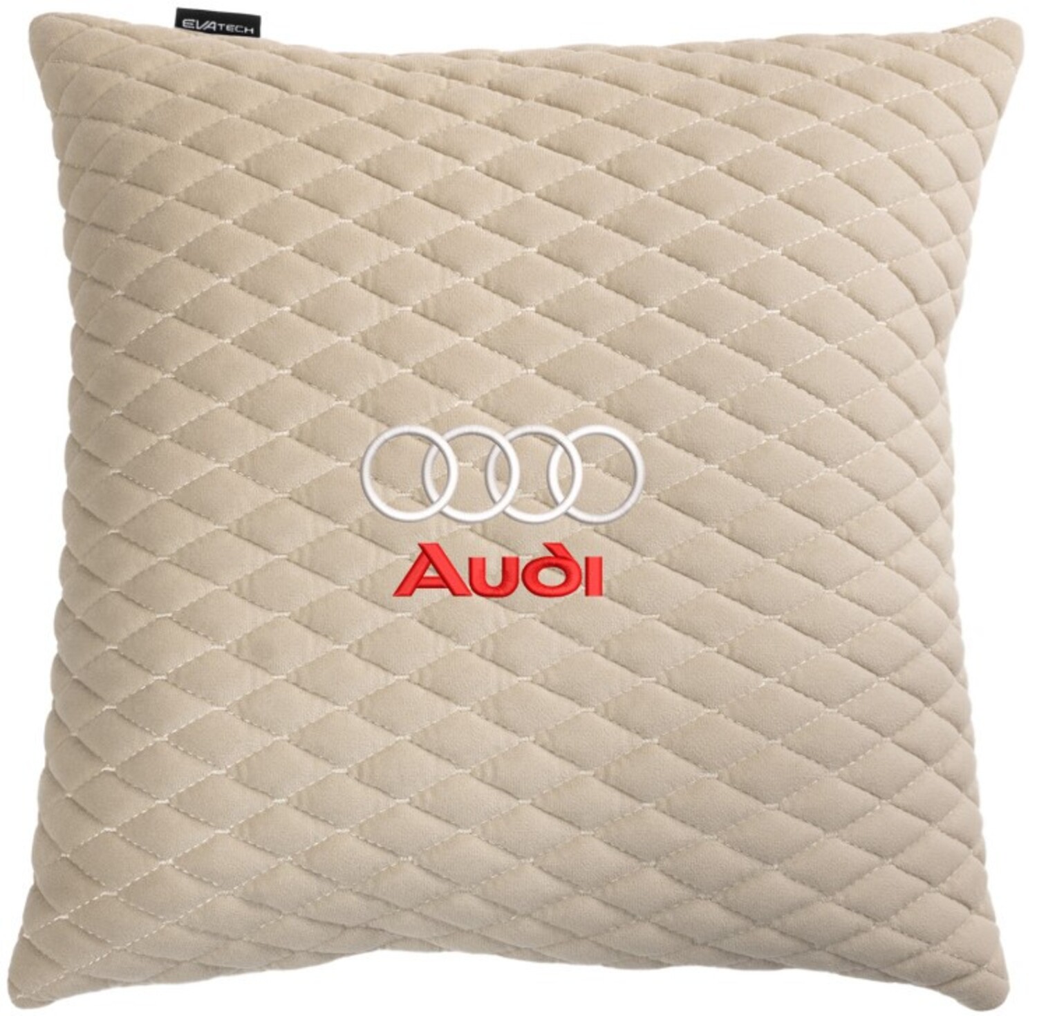 Купити Автомобільна подушка EVAtech з алькантари 40x40 см Audi бежева з бежевою ниткою, малий ромб SPBALMRIIV003 - Фото 1 Автомобільна подушка EVAtech з алькантари 40x40 см Audi бежева з бежевою ниткою, малий ромб SPBALMRIIV003 - Фото 1