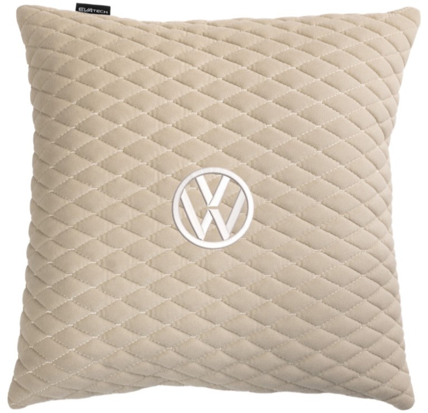 Купити Автомобільна подушка EVAtech з алькантари 40x40 см Volkswagen бежева з бежевою ниткою, малий ромб SPBALMRIIV032 - Фото 1 Автомобільна подушка EVAtech з алькантари 40x40 см Volkswagen бежева з бежевою ниткою, малий ромб SPBALMRIIV032 - Фото 1