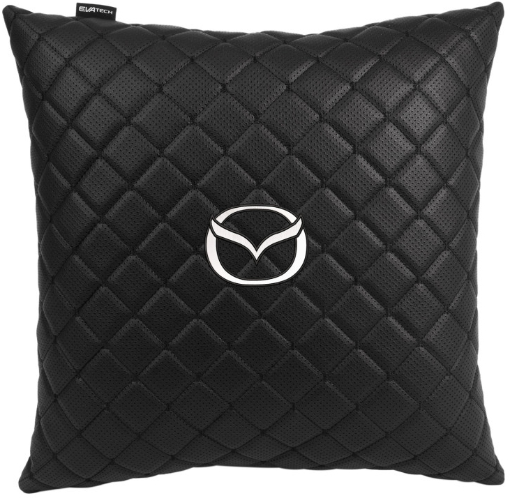 Автомобильная подушка EVAtech ECO 40x40 см Mazda черная с черной нитью SPBCSBBV015 - Фото 1