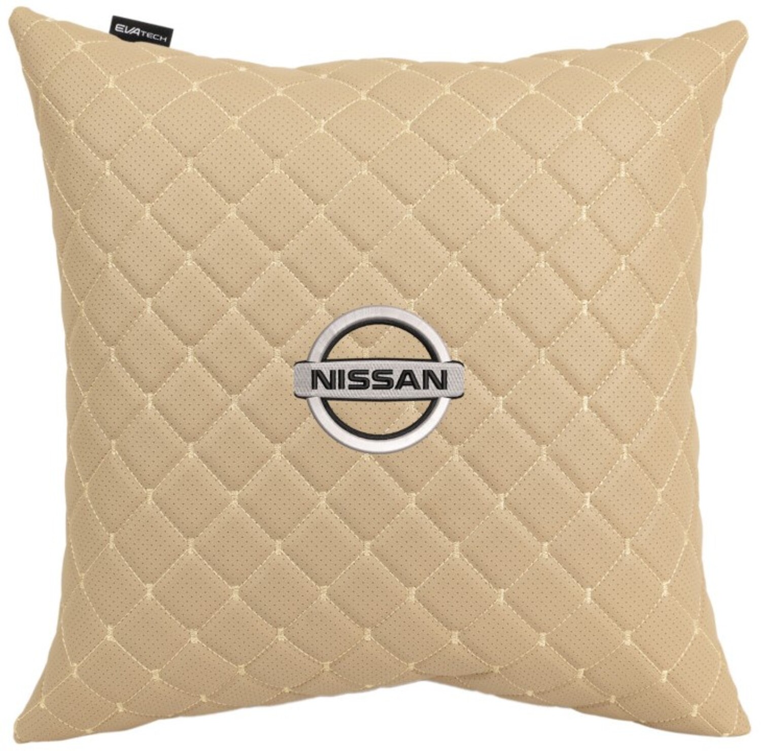 Купити Автомобільна подушка EVAtech ECO 40x40 см Nissan бежева (SPBCSIIV021) - Фото 1 Автомобільна подушка EVAtech ECO 40x40 см Nissan бежева (SPBCSIIV021) - Фото 1