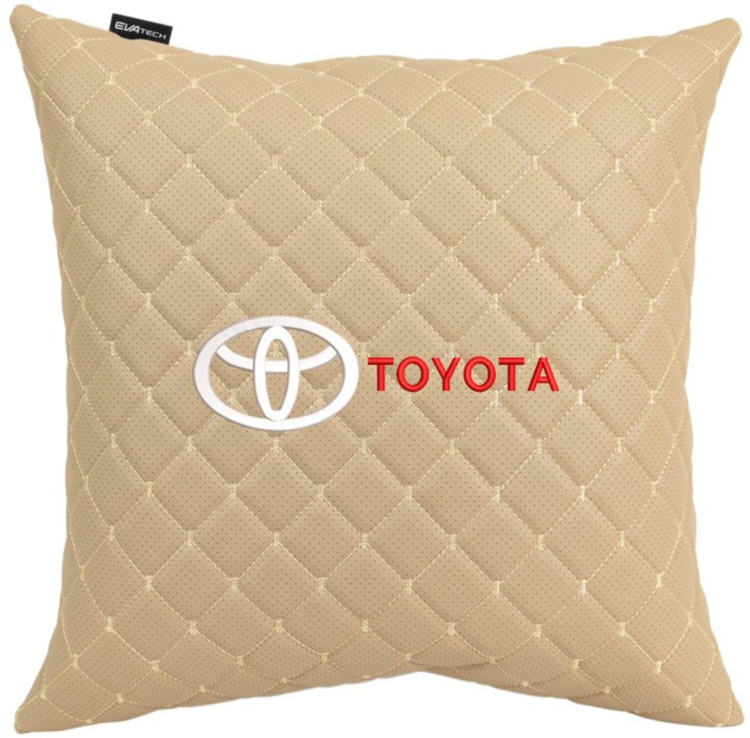 Купити Автомобільна подушка EVAtech ECO 40x40 см Toyota бежева (SPBCSIIV031) - Фото 1 Автомобільна подушка EVAtech ECO 40x40 см Toyota бежева (SPBCSIIV031) - Фото 1