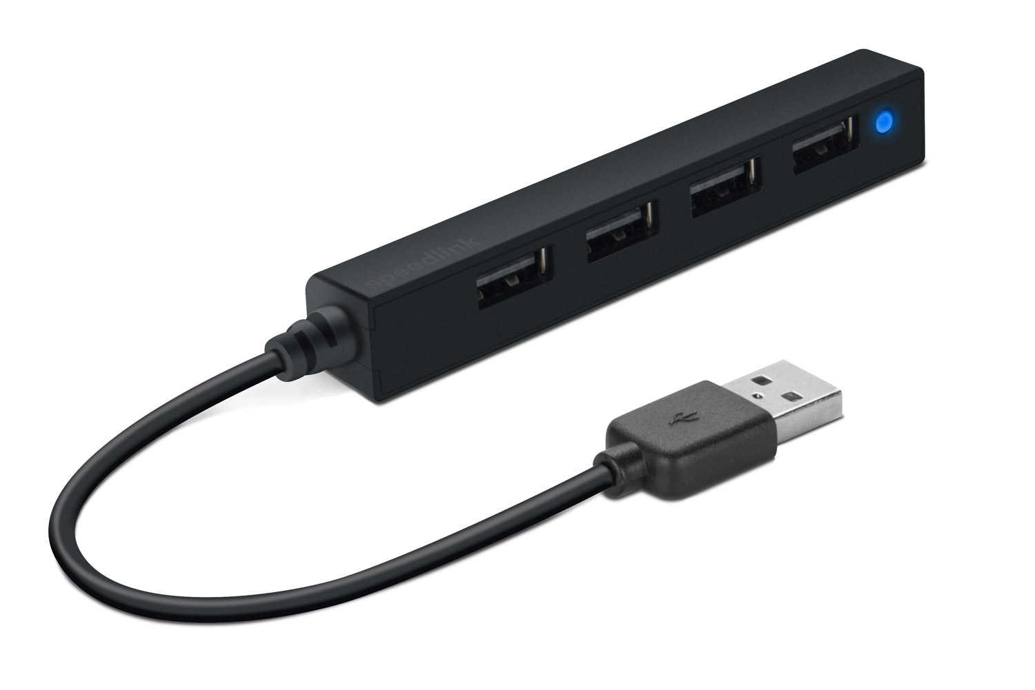 Хаб USB Speedlink Snappy Slim 4хUSB 2.0 Black (SL-140000-BK) - Фото 1