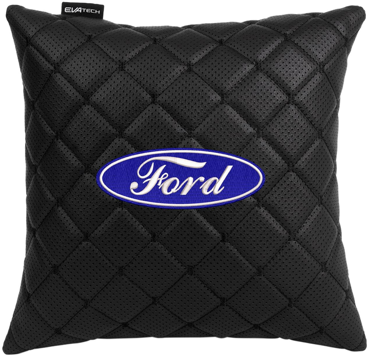 Автомобильная подушка EVAtech ECO Ford черная с черной нитью (SPSCSBBV010) - Фото 1