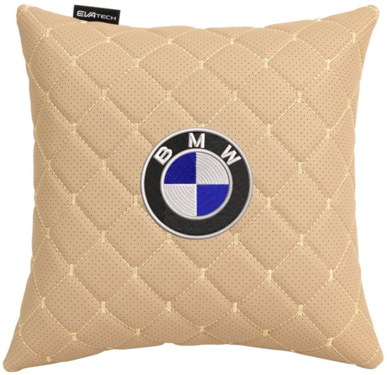 Автомобильная подушка EVAtech ECO BMW бежевая с бежевой нитью (SPSCSIIV005) - Фото 1