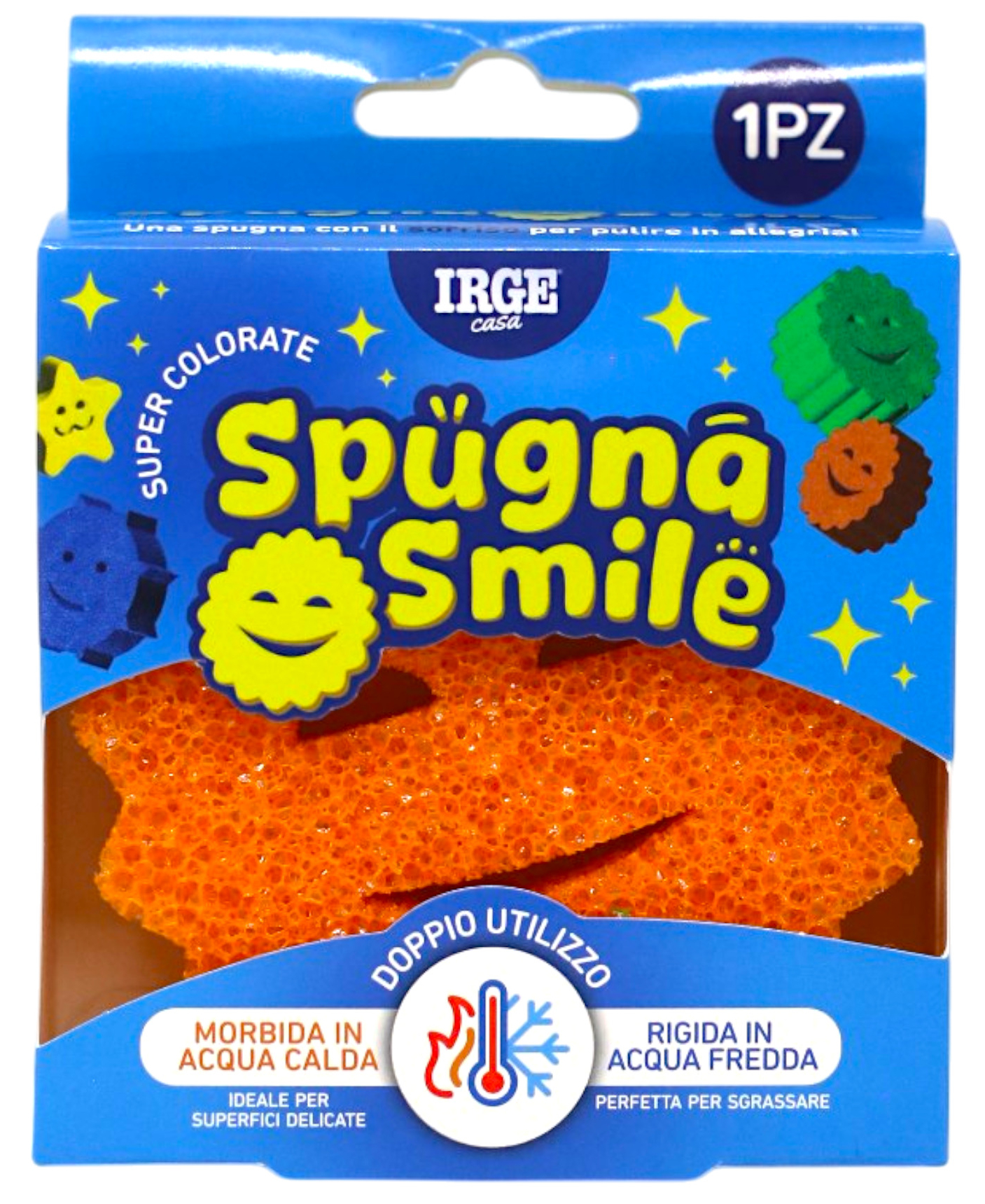 Губка для миття посуду поролонова IRGE Smile Scrub 10х10х3 см (SPU6841A) - Фото 1