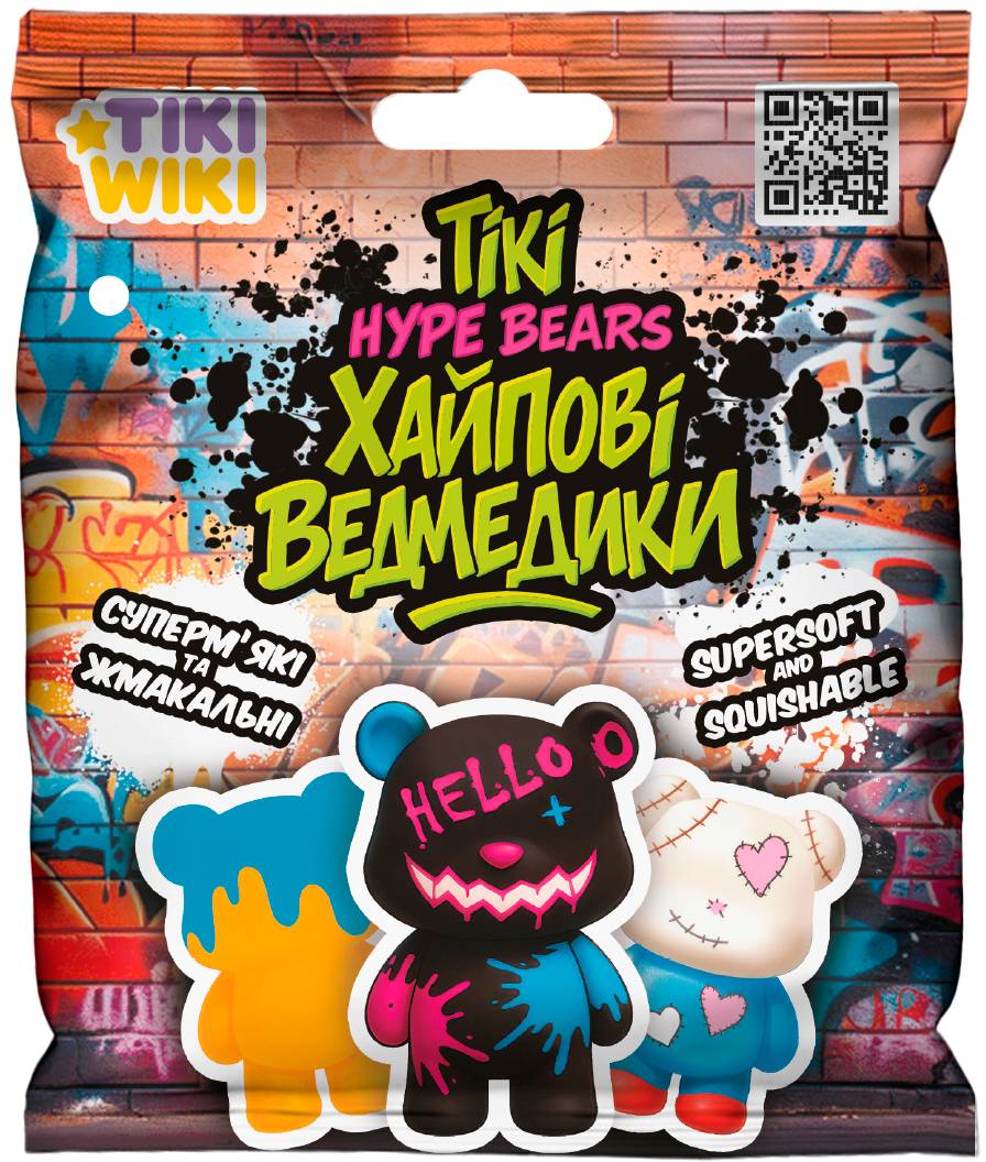 Сквіш Tiki Wiki ТИКИ ХАЙПОВІ ВЕДМЕДИКИ (в диспл, в асортименті) (SQ027) - Фото 1