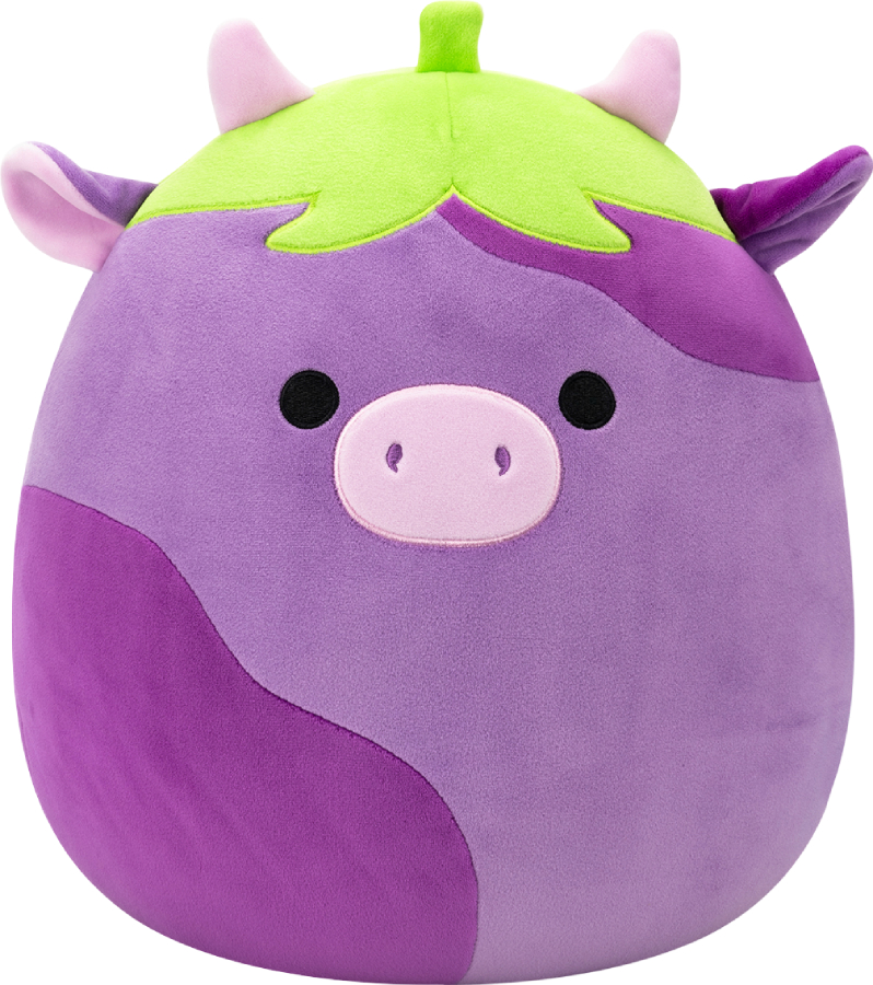 Мягкая игрушка животное SQUISHMALLOWS КОРОВКА-БАКЛАЖАН ФРЕДЕРИК 30 см (SQCR07969) - Фото 1