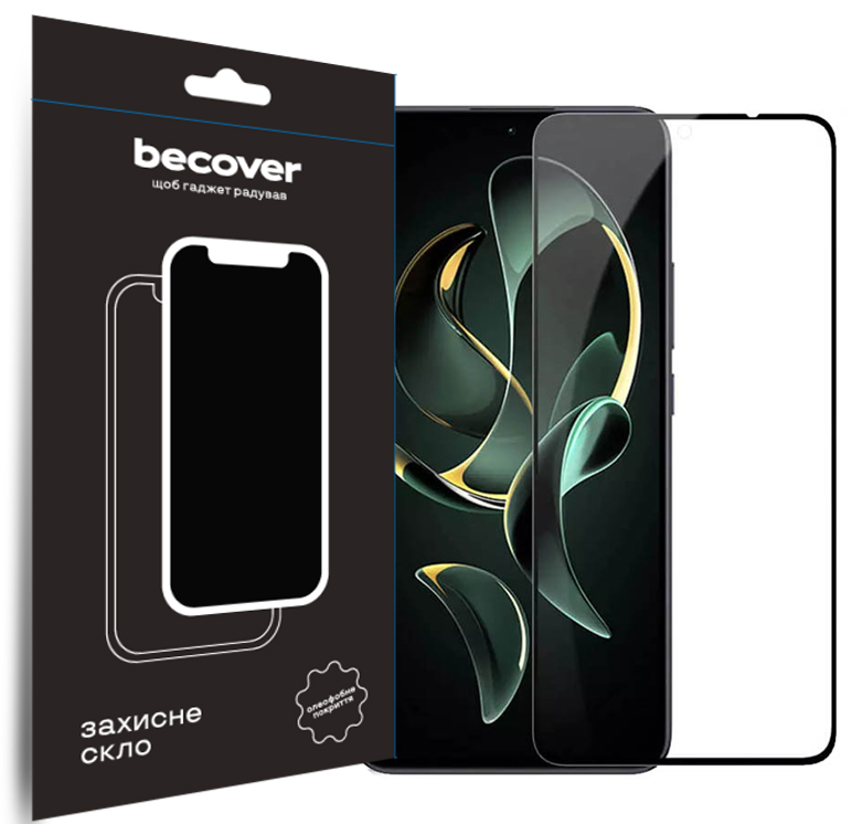 Защитное стекло для смартфона BeCover Xiaomi 13T/13T Pro Black (710171) - Фото 1