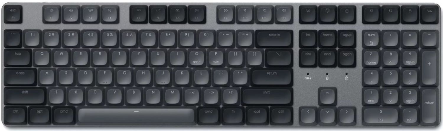 Купить Клавиатура беспроводная Satechi SM3 Slim Mechanical Backlit Bluetooth Keyboard Dark (ST-KSM3DK-EN) - Фото 1 Клавиатура беспроводная Satechi SM3 Slim Mechanical Backlit Bluetooth Keyboard Dark (ST-KSM3DK-EN) - Фото 1