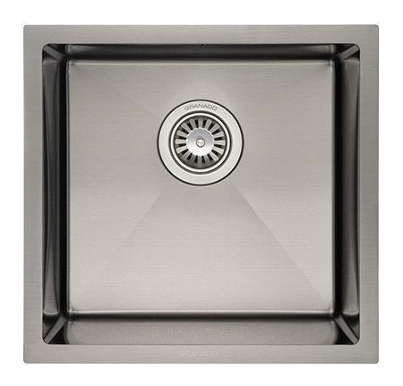 Мойка кухонная GRANADO Under top mini STEEL S201 black - Фото 1