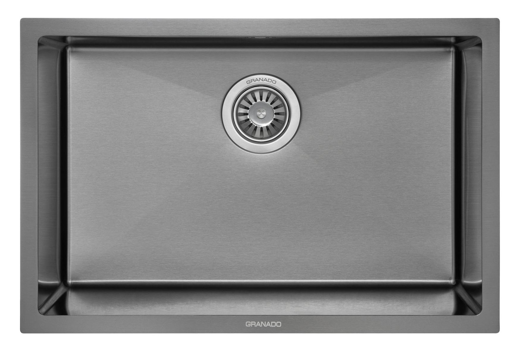 Мойка кухонная GRANADO Under top L STEEL S201 black - Фото 1
