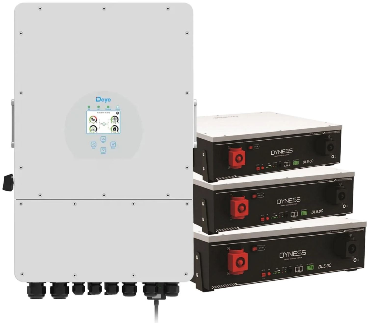 Система хранения энергии Deye SUN-10K-SG02LP1-EU-AM3-3DY15.36K-LFP-W - Фото 1