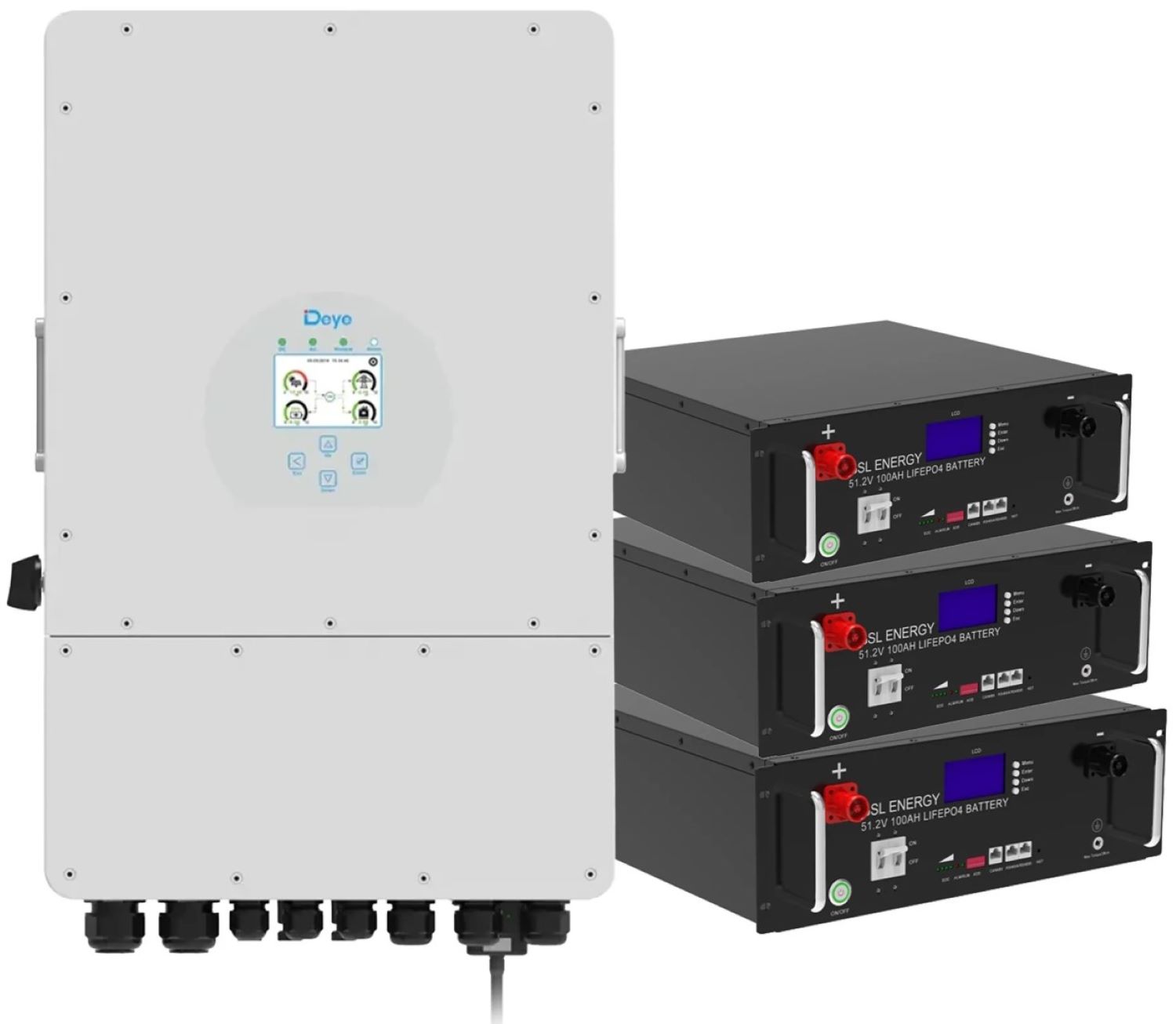Система хранения энергии Deye SUN-10K-SG02LP1-EU-AM3-3GS15.36K-LFP - Фото 1