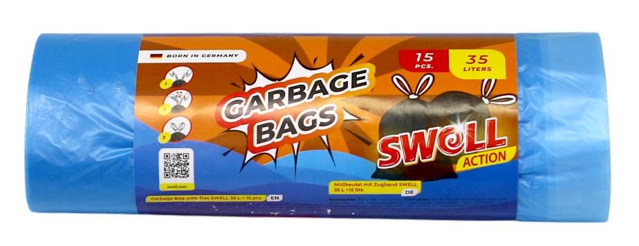 Пакет для сміття Swell з затяжкою 35 л 15 шт. (SWBAG3515)