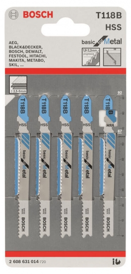 Полотно Bosch T 118 B 1.9-2.3х92 мм 5 шт. (2.608.631.014) - Фото 1