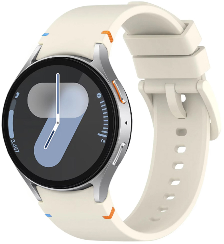 Ремешок для смарт-часов BeCover Ribbed Tape for Samsung Galaxy Watch (20mm) 3 41mm/4 40mm-44mm/5 40-44mm/6 40-44mm/7 40-44mm Cream (712054) - Фото 1