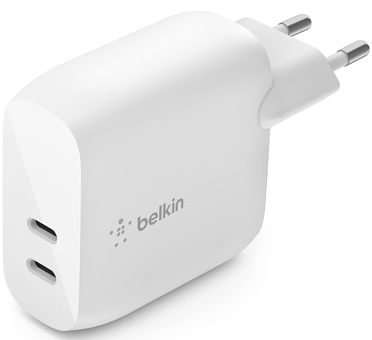 Сетевое зарядное устройство Belkin 40Вт 2хUSB-С PD White (WCB006VFWH) - Фото 1