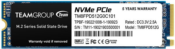 SSD-накопитель внутренний Team M.2 PCIe 3.0 x4 1TB 3D MP33 Pro 2280 TLC (TM8FPD001T0C101) - Фото 1