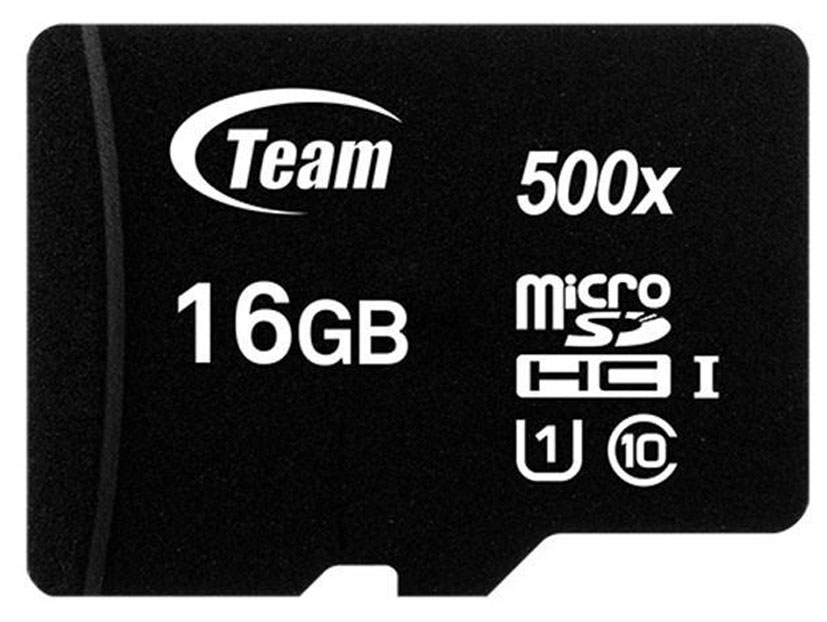 Карта памяти Team microSDHC 16GB UHS-I Class 10 Black (TUSDH16GCL10U02) - Фото 1
