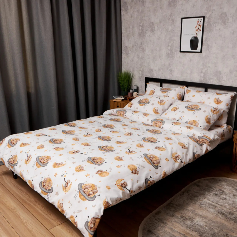 Комплект постельного белья Moon&Star Бязь Gold Люкс Teddy Dreams 160х220 нав. 4х70х70 (MS-820009859) - Фото 1