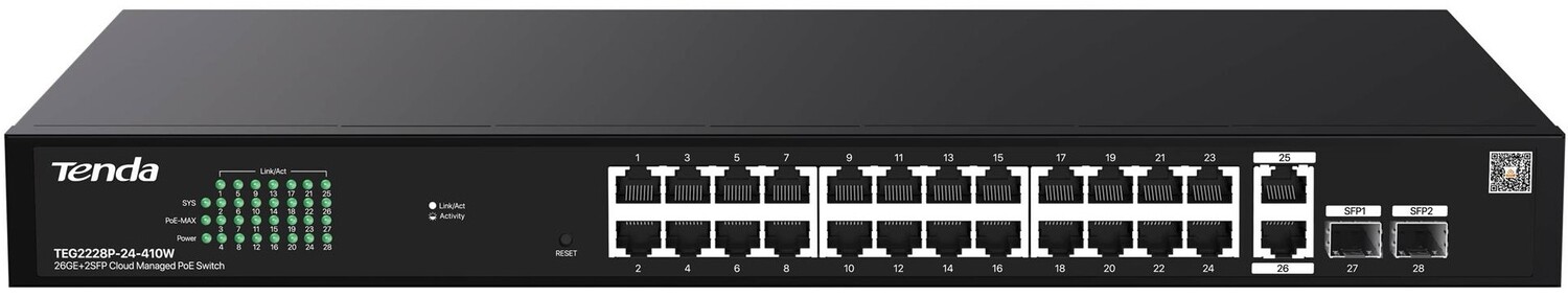 Коммутатор локальной сети (Switch) Tenda TEG2228P-24-410W - Фото 1