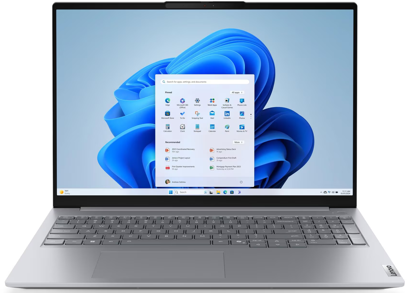 Ноутбук Lenovo ThinkBook 16 G8 IAL (21SK0080RA) Arctic Grey - Фото 1