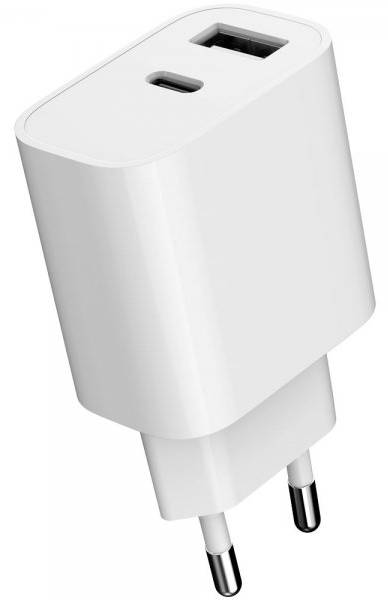 Сетевое зарядное устройство Gembird 1xUSB-A+1xUSB-C 5V/2.4A 12W (TA-UC-2AC12-01) - Фото 1