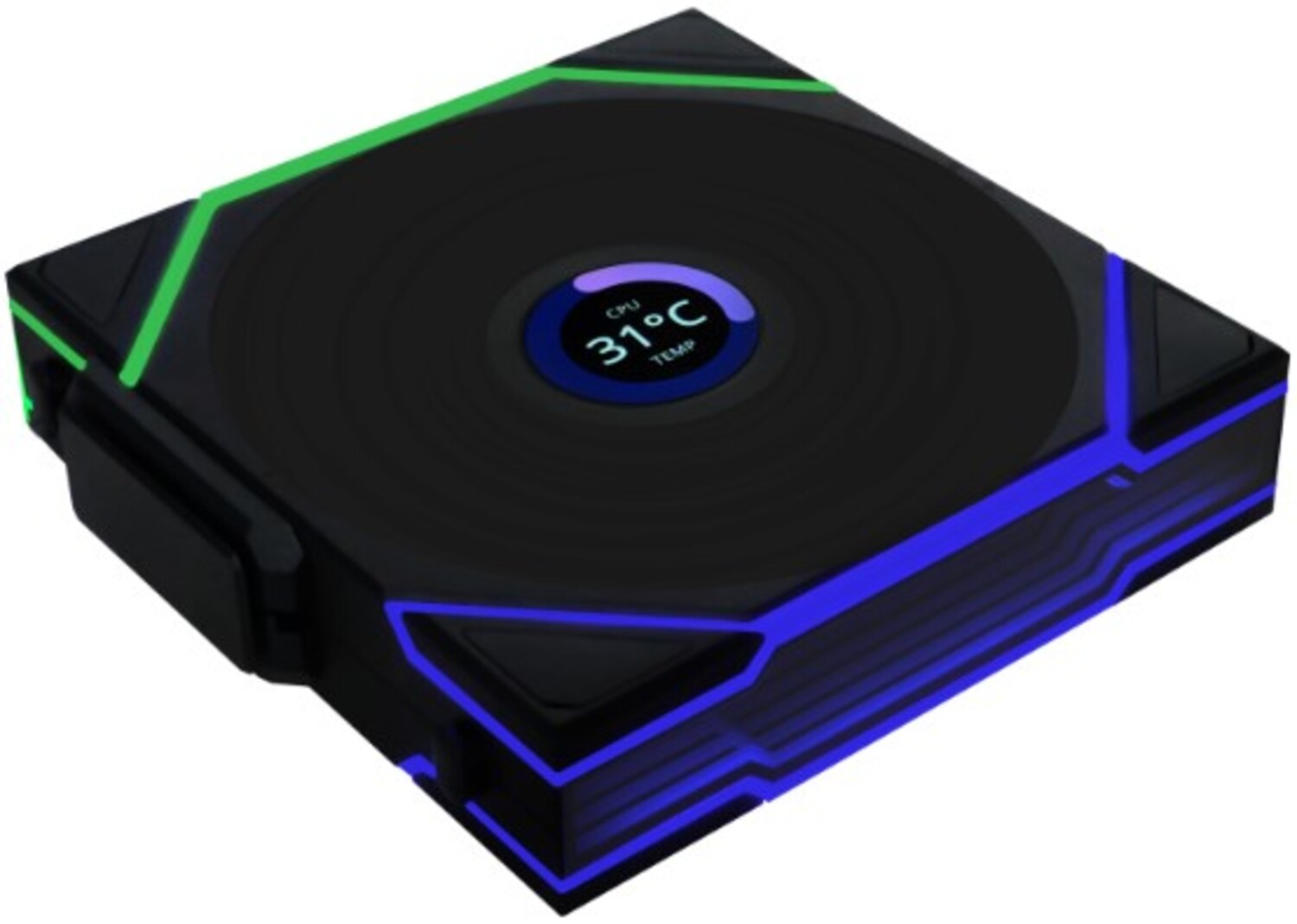 Корпусний вентилятор Lian Li UNI Fan TL WIRELESS LCD 120-1 REVERSE Black (G99.12RTLLCD1W1B.00) - Фото 1