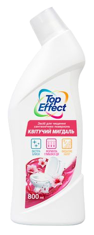 Средство для мытья в ванной комнате TopEffect Сантри-гель Цветущий миндаль 800 мл (4820255111230) - Фото 1
