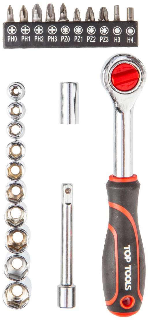 Набор торцевых ключей Top Tools 38D505 23 шт. - Фото 1