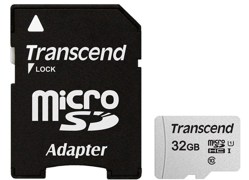 Карта памяти Transcend microSDHC 300S 32GB UHS-I U1 + ad (TS32GUSD300S-A) - Фото 1