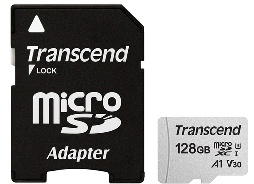 Карта памяти Transcend microSDXC 300S 128GB UHS-I U3 + adapter (TS128GUSD300S-A) - Фото 1