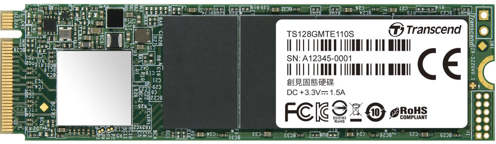 SSD-накопитель внутренний Transcend MTE110S 1TB PCIe 3.0 x4 M.2 3D TLC (TS1TMTE110S) - Фото 1
