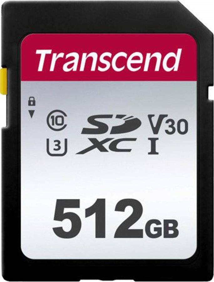 Карта памяти Transcend SDXC 512GB C10 UHS-I (TS512GSDC300S) - Фото 1
