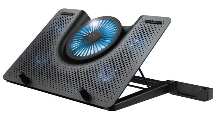 Підставка під ноутбук охолоджуюча Trust GXT 1125 Quno 17.3'' Blue Led Black (23581) - Фото 1