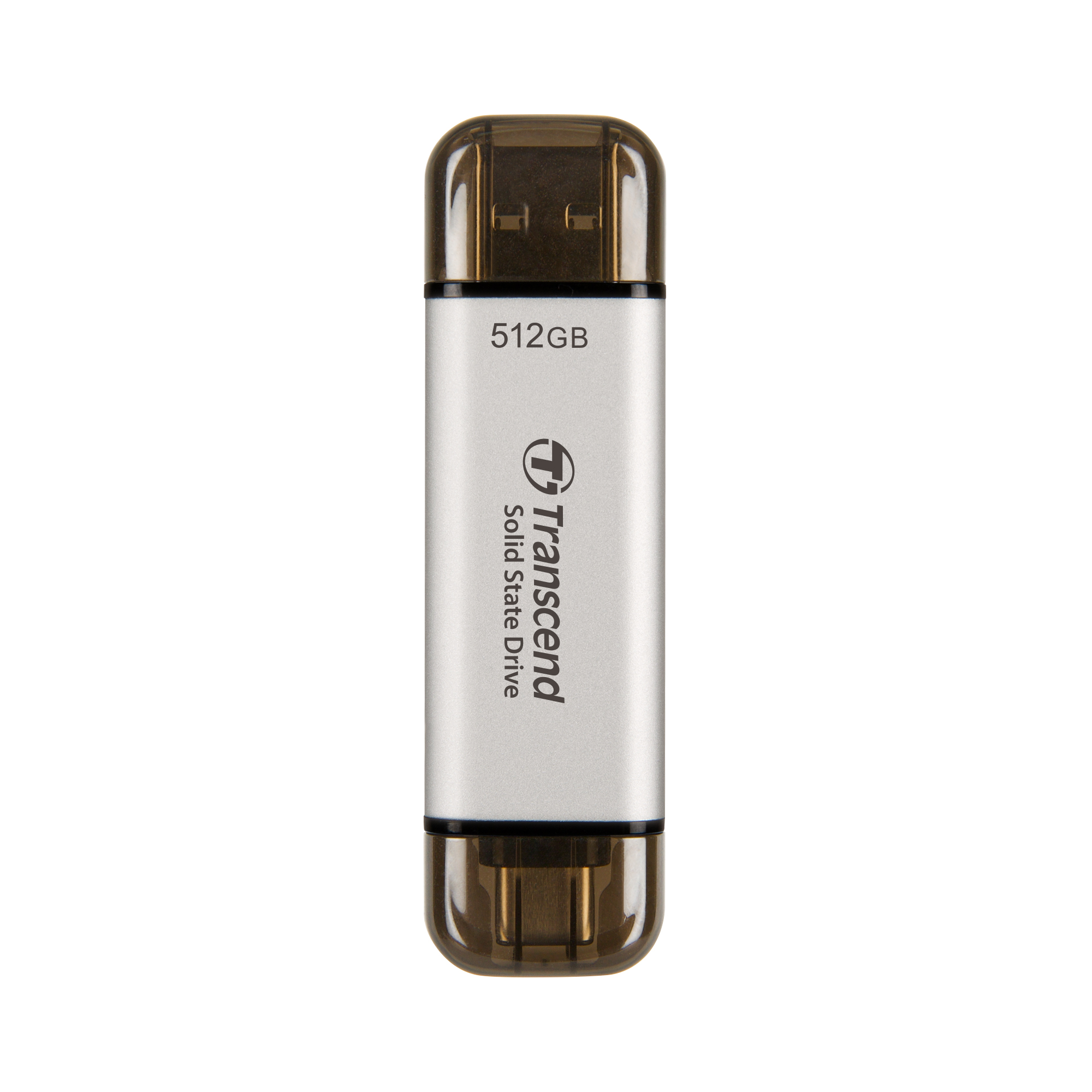 SSD-накопичувач зовнішній Transcend ESD310S 512GB USB Type-A/USB Type-C 3D NAND Silver (TS512GESD310S) External - Фото 1
