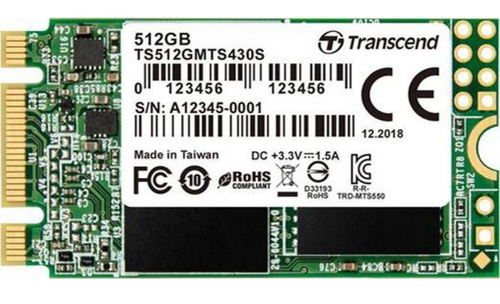SSD-накопитель внутренний Transcend 2242 512GB (TS512GMTS430S) - Фото 1