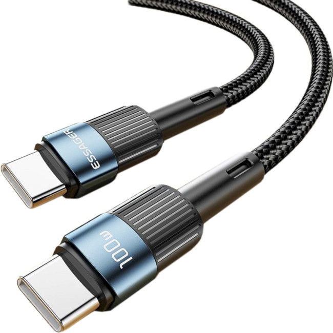 Кабель синхронизации данных Essager Star 100W USB Charging Cable Type C to Type C 1m Blue (EXCTT1-XC03) - Фото 1