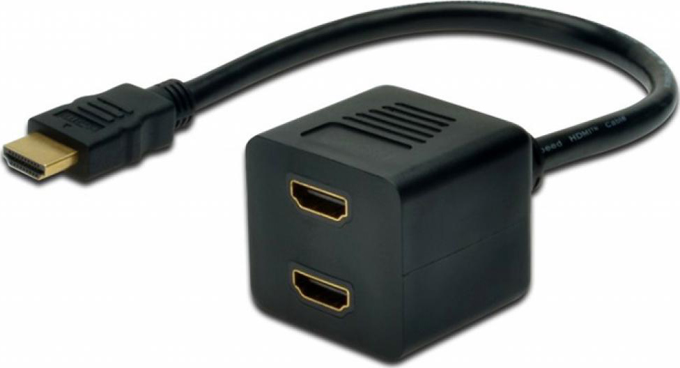 Кабель HDMI Digitus HDMI F to 2xHDMI M (AK-330400-002-S) - Фото 1