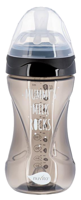 Бутылочка для кормления Nuvita Антиколиковая Mimic Cool 250 мл Black (NV6032BLACK) - Фото 1