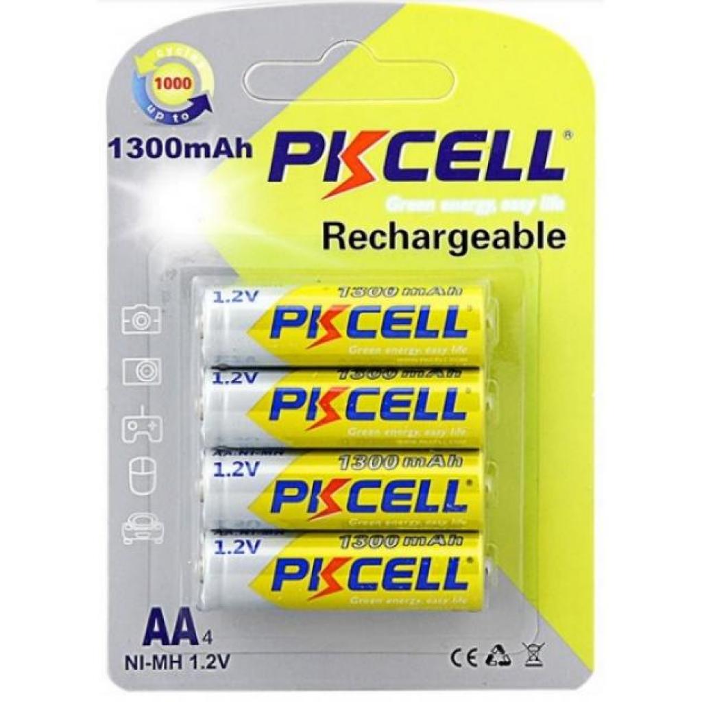 Аккумулятор тип AA PKCELL R6 NiMH 1300mAh 4 шт. (PC/AA1300-4BR) - Фото 1
