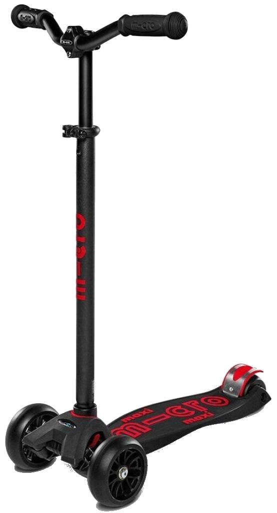 Трёхколёсный самокат Micro Maxi Deluxe PRO Black/Red (MMD087) - Фото 1