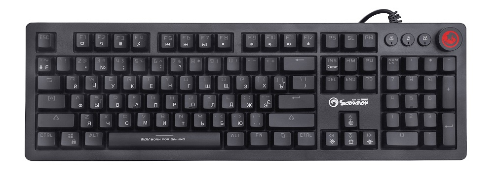 Клавіатура дротова ігрова Marvo KG917 Multi-LED Mechanical Blue Switch - Фото 1