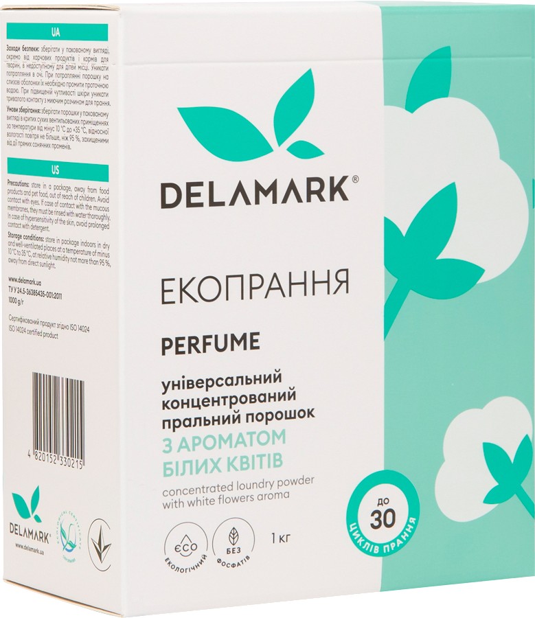 Стиральный порошок DeLaMark Universal с ароматом белых цветов 1 кг (4820152330215) - Фото 1
